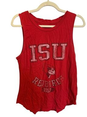 ISU Red Redbirds Graphic Tank Top Illinois state university activewear large